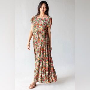 NATURAL LIFE Berkley Maxi Dress Pink Floral Women’s Small Casual Boho Flowy